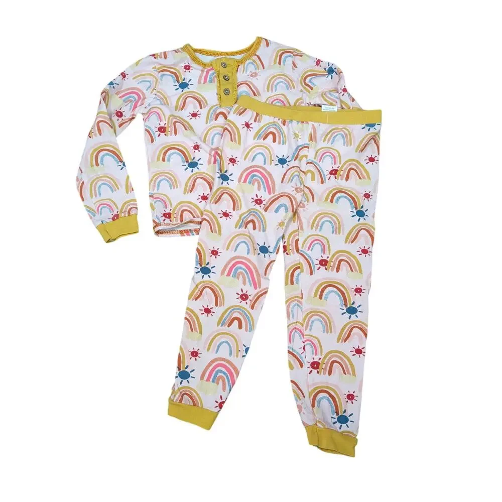 Mud Pie Rainbow Pajama Set Baby Girls 5T